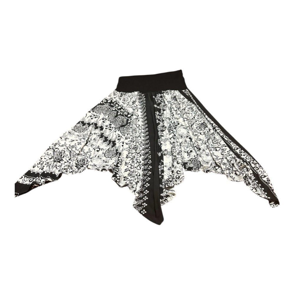 Lapis Asymmetrical Midi Skirt Women's Size L  Black / White